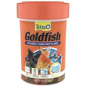 Tetra Goldfish Flakes, Balanced Diet For Aquarium Fish, Vitamin C, .42oz-9 Pack.